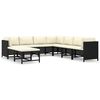 vidaXL 9-delige Loungeset met kussens poly rattan zwart