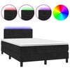 vidaXL Boxspring met matras en LED fluweel zwart 120x190 cm