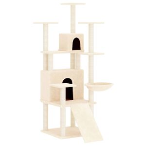 vidaXL Kattenmeubel met sisal krabpalen 154 cm cr&egrave;mekleurig