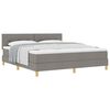 vidaXL Boxspringbed met kussen met hoofdeinde Taupe 180 x 200 cm Stof