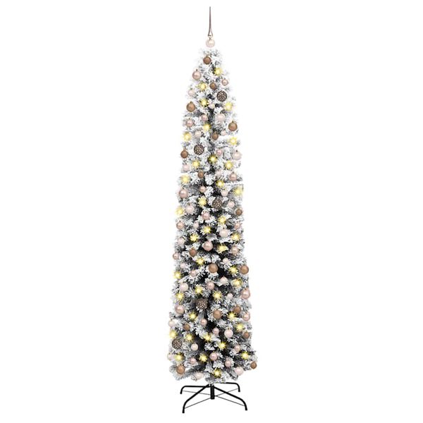 vidaXL Kunstkerstboom Groen 210 cm PVC en Staal en Kunststof