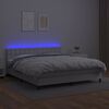 vidaXL Boxspring met matras en LED kunstleer wit 160x200 cm