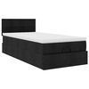 vidaXL Ottoman bed met matras en LED's 90x200 cm stof zwart
