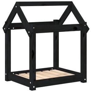 vidaXL Hondenmand 61x50x70 cm massief grenenhout zwart