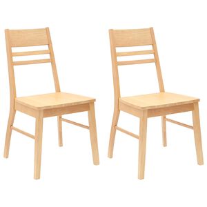 vidaXL Eettafelstoelen 2 st Massief Rubberhout Naturel 43 x 54 x 89 cm