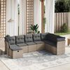 vidaXL 8-delige Loungeset met kussens poly rattan grijs