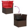 vidaXL 7-delige Loungeset met kussens poly rattan acacia bruin