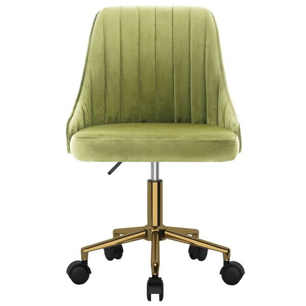 vidaXL Eetkamerstoel draaibaar fluweel lichtgroen