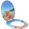 vidaXL Zachte sluit toiletbril Lichtblauw 44 x 38 cm MDF-plaat