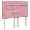 vidaXL Boxspring met matras fluweel roze 140x200 cm