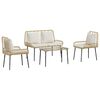 vidaXL Tuinmeubelset 4 st Zwart en Cr&egrave;me poly rattan