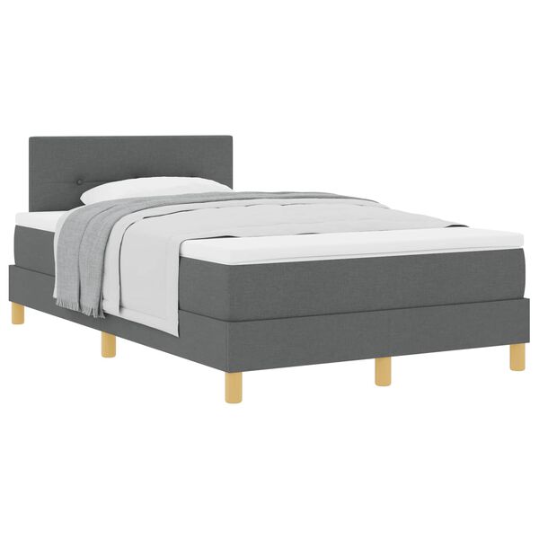 vidaXL Boxspringbed met matras Donkergrijs 120 x 190 cm Stof