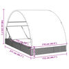 vidaXL Ligbed 2-persoons met rond dak 211x112x140 cm poly rattan grijs