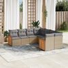 vidaXL 8-delige Loungeset met kussens poly rattan beige