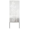 vidaXL Tuin Privacy Screen Bloemen Zilver 50 x 140 cm Roestvrij staal