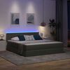vidaXL Opbergbed met LED met matras Donkergrijs 160 x 200 cm Stof