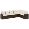 vidaXL 7-delige Loungeset met kussens poly rattan bruin
