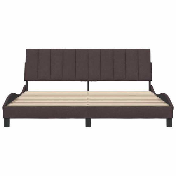 vidaXL Bedframe zonder matras "Hanko" stof donkerbruin 180x200 cm