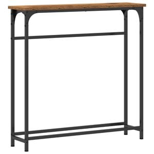 vidaXL Wandtafel met plank Oudhout 75 x 19,5 x 75 cm Bewerkt hout