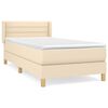 vidaXL Boxspring met matras stof cr&egrave;mekleurig 90x200 cm