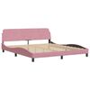 vidaXL Bed met matras fluweel roze 180x200 cm