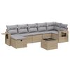 vidaXL 8-delige Loungeset met kussens poly rattan gemengd beige