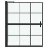 vidaXL Bad Douchescreen Zwart en transparant 116 x 68 x 128 cm