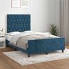 vidaXL Bedframe zonder matras 120x190 cm fluweel donkerblauw