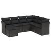 vidaXL 7-delige Loungeset met kussens poly rattan zwart