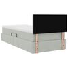 vidaXL Opbergbed met LED met matras Lichtgrijs 90 x 190 cm Fluweel