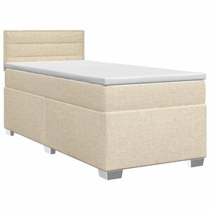 vidaXL Boxspringbed met matras Cr&egrave;mekleurig 100 x 200 cm Stof