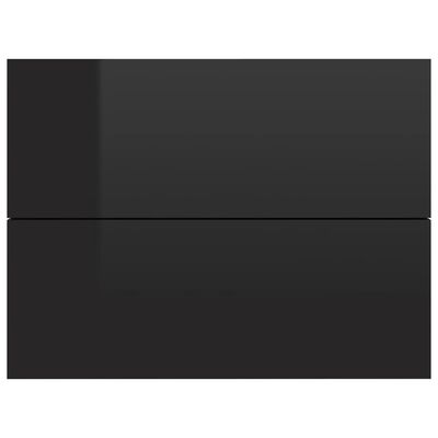 vidaXL Nachtkastje 40x30x30 cm spaanplaat hoogglans zwart