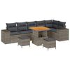 vidaXL Tuin Sofa Set 9 st 6-Aantal zitplaatsen Grijs poly rattan