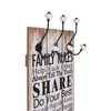 vidaXL Wandkapstok met 6 haken FAMILY RULES 120x40 cm