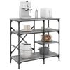 vidaXL Bakkersrek 90x40x84 cm bewerkt hout en metaal grijs sonoma