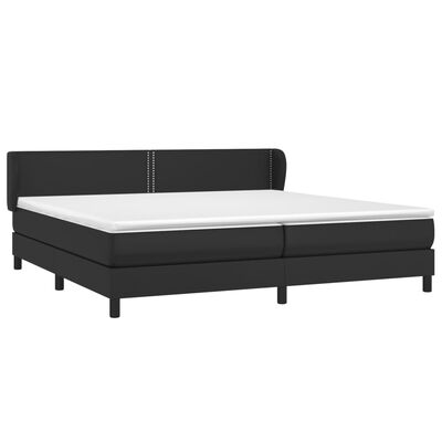 vidaXL Boxspring met matras kunstleer zwart 200x200 cm