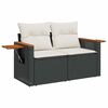 vidaXL 7-delige Loungeset met kussens poly rattan acacia zwart