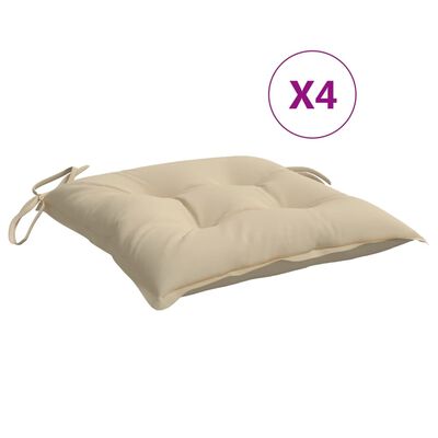 vidaXL Stoelkussens 4 st 40x40x7 cm oxford stof beige