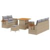vidaXL Tuinbankenset 8 st Beige poly rattan