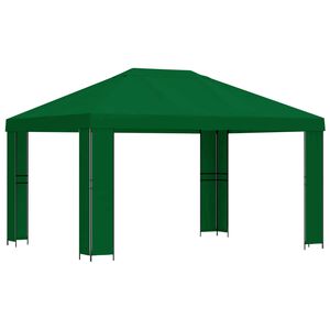 vidaXL Paviljoen 4 &times; 3 m Groen Polyester en staal 190 gsm