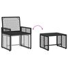 vidaXL Buitenmeubelset met kussen 5 pcs Zwart en Wit