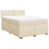 vidaXL Boxspring met matras stof cr&egrave;mekleurig 160x200 cm
