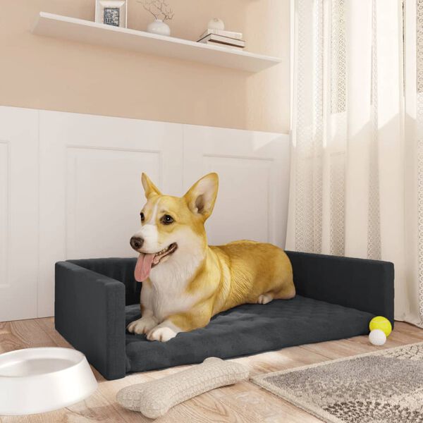 vidaXL Autohondenmand linnen-look 90x60 cm zwart