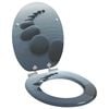 vidaXL Zachte sluit toiletbril Grijs 44 x 38 cm MDF-plaat