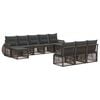 vidaXL Tuinbankenset 10 st Grijs en Donkergrijs poly rattan