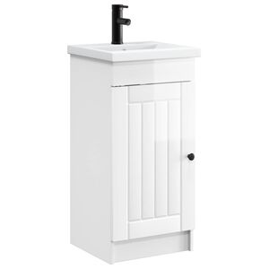 vidaXL Badkamermeubel met Wasbak Hoogglans Wit 42 x 40 x 84,5 cm