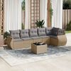 vidaXL 7-delige Loungeset met kussens poly rattan beige