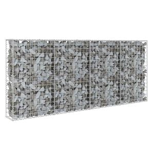 vidaXL Schanskorfmuur met deksels 200x20x85 cm gegalvaniseerd staal