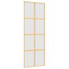 vidaXL Schuifdeur 76x205 cm mat ESG-glas en aluminium goudkleurig