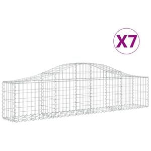 vidaXL Schanskorven 7 st gewelfd 200x30x40/60 cm gegalvaniseerd ijzer